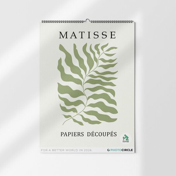 Photocircle Matisse Paper Cut Outs Wandkalender 2026 / Pastellfarbener Kunstkalender mit Matisse Scherenschnitten von Photocircle