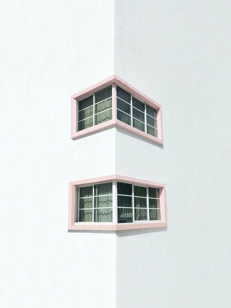 Photocircle Minimal Poster / Leinwandbild / Kunstdruck / Wandbild - Pink corner windows von Photocircle