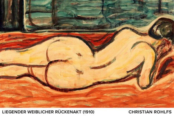 Photocircle Poster / Leinwandbild / Kunst - Christian Rohlfs: Liegender Weiblicher Rückenakt von Photocircle