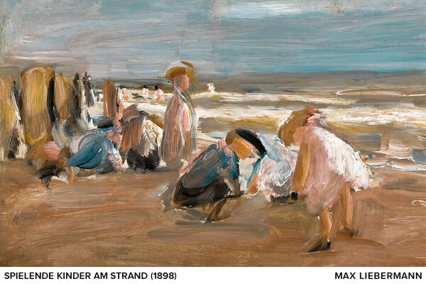 Photocircle Poster / Leinwandbild / Kunst - Max Liebermann: Spielende Kinder am Strand von Photocircle