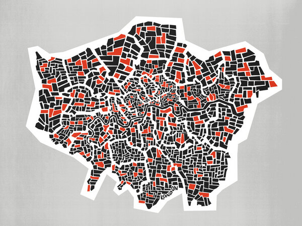 Photocircle Poster / Leinwandbild - Abstract London Borough Map von Photocircle