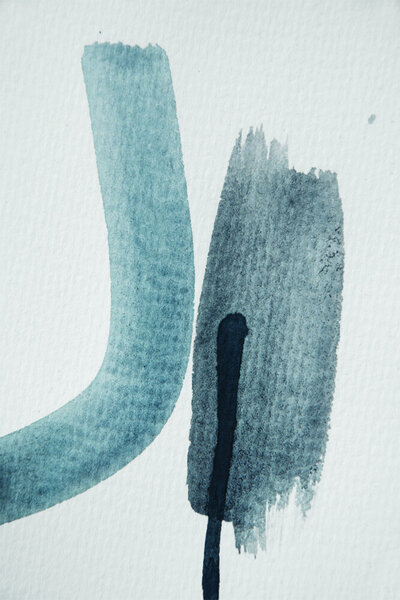 Photocircle Poster / Leinwandbild - Aquarelle Meets Pencil - Blue and Black von Photocircle