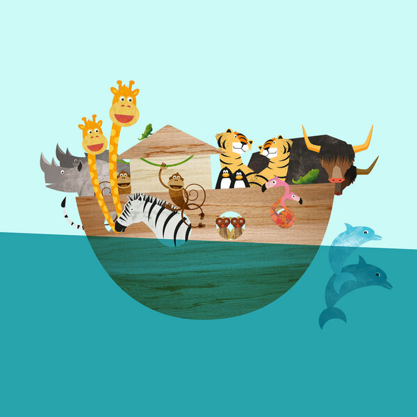 Photocircle Poster / Leinwandbild - Arche Noah – Illustration für Kinder von Photocircle