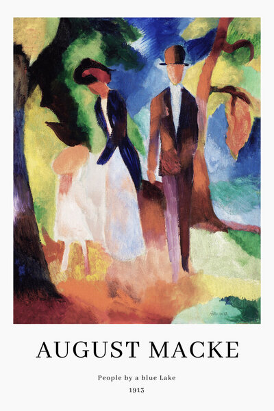 Photocircle Poster / Leinwandbild - August Macke: Menschen an einem blauen See - Ausstellungsposter von Photocircle