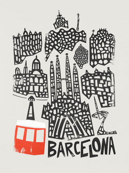Photocircle Poster / Leinwandbild - Barcelona Cityscape von Photocircle