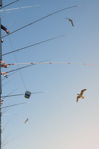 Photocircle Poster / Leinwandbild - Beneath the Galata Bridge von Photocircle