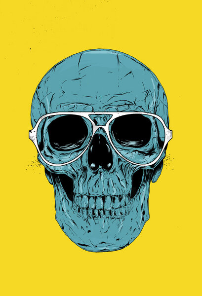 Photocircle Poster / Leinwandbild - Blue skull von Photocircle