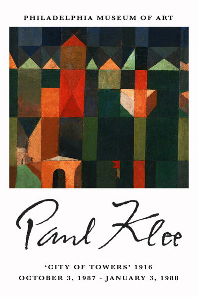 Photocircle Poster / Leinwandbild - City of Towers - Paul Klee Ausstellungsposter von Photocircle