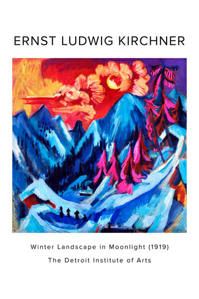 Photocircle Poster / Leinwandbild - Ernst Ludwig Kirchner: Winterlandschaft im Mondschein (1919) - Ausst.p von Photocircle