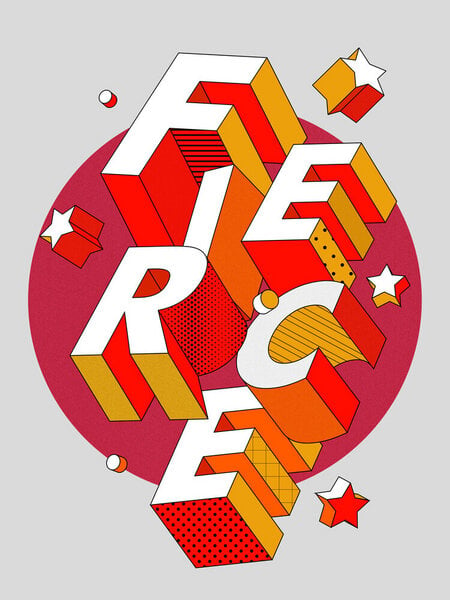 Photocircle Poster / Leinwandbild - FIERCE - 3D typography von Photocircle