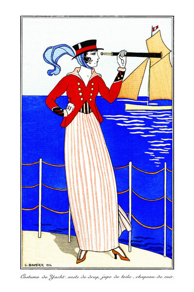 Photocircle Poster / Leinwandbild - George Barbier: Costumes Parisiens, No.164: Costume de Yacht von Photocircle