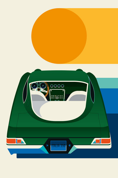 Photocircle Poster / Leinwandbild - Green Vintage Sportscar #2 von Photocircle