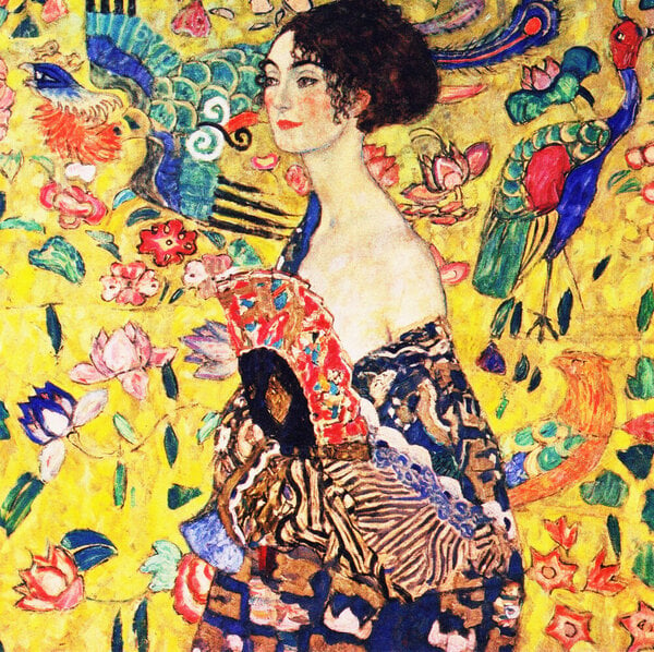 Photocircle Poster / Leinwandbild - Gustav Klimt: Frau mit Fächer von Photocircle