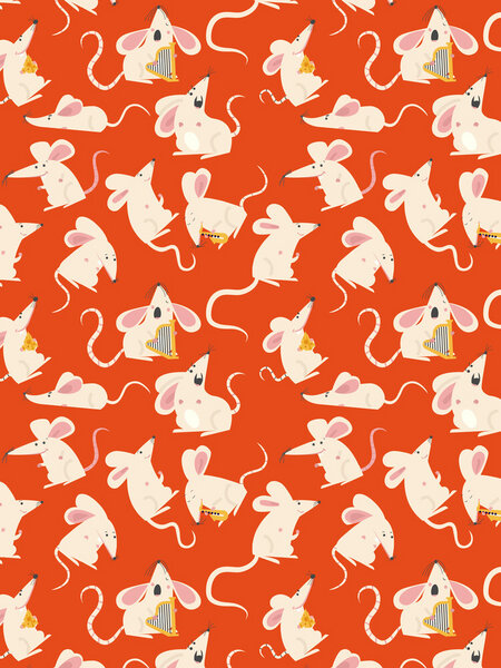 Photocircle Poster / Leinwandbild - Happy mice pattern von Photocircle