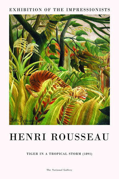 Photocircle Poster / Leinwandbild - Henri Rousseau: Tiger in einem tropischen Sturm - Ausstellungsposter von Photocircle