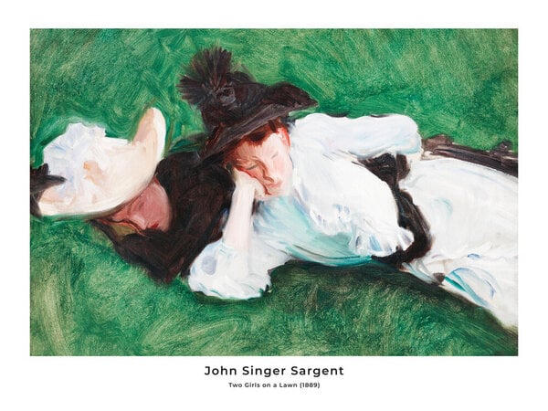Photocircle Poster / Leinwandbild - John Singer Sargent: Zwei Mädchen auf einem Rasen - Ausst.poster von Photocircle