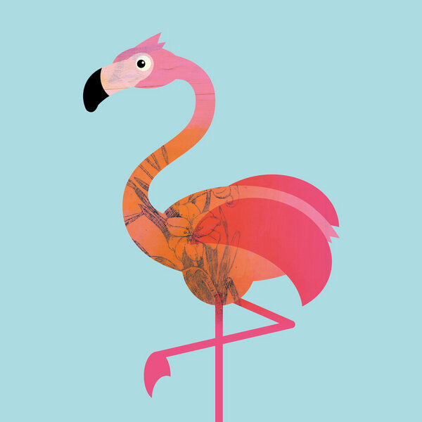 Photocircle Poster / Leinwandbild - Kinderzimmer-Flamingo – Illustration für Kinder von Photocircle