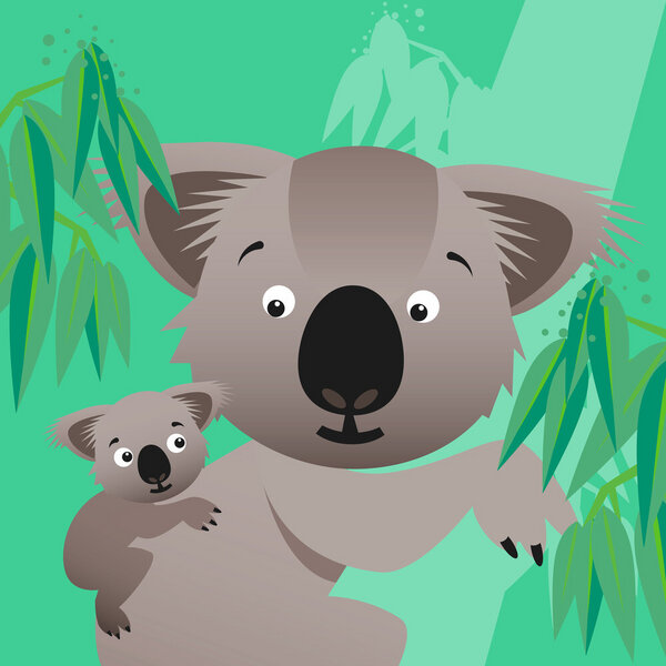 Photocircle Poster / Leinwandbild - Kinderzimmer-Koalas – Illustration für Kinder von Photocircle