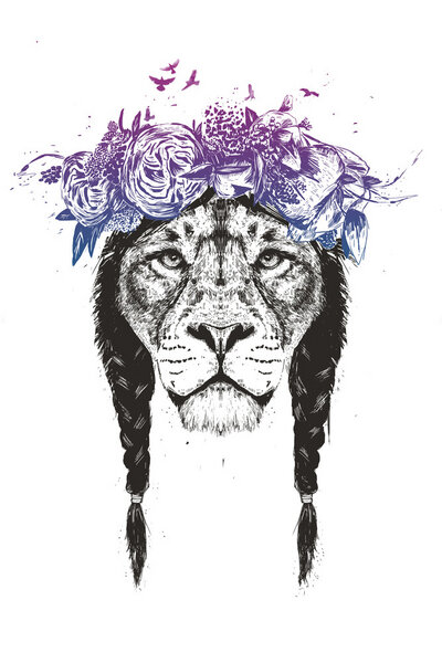 Photocircle Poster / Leinwandbild - King of lions von Photocircle