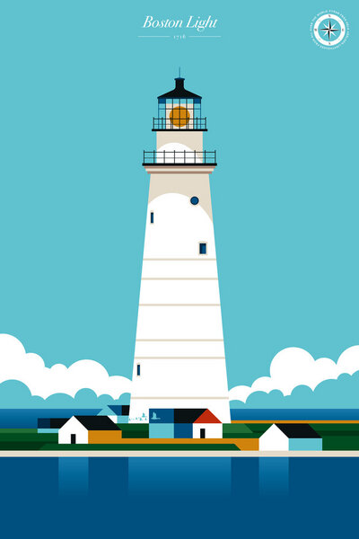 Photocircle Poster / Leinwandbild - Leuchtturm Boston Light von Photocircle