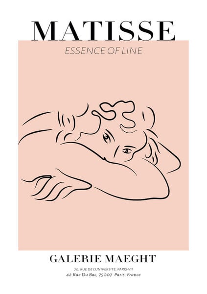 Photocircle Poster / Leinwandbild - Matisse – Frau schwarz-rosa von Photocircle