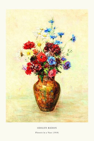 Photocircle Poster / Leinwandbild - Odilon Redon Ausstellungsposter - Blumen in einer Vase von Photocircle