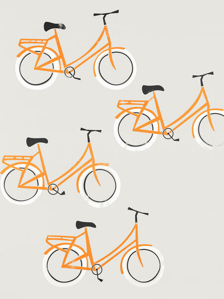 Photocircle Poster / Leinwandbild - Orange Bicycles von Photocircle