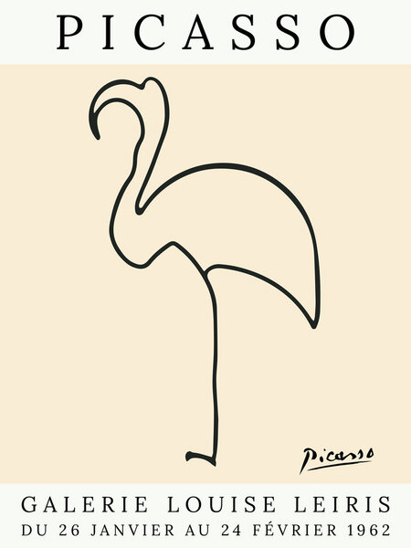 Photocircle Poster / Leinwandbild - Picasso Flamingo – beige von Photocircle