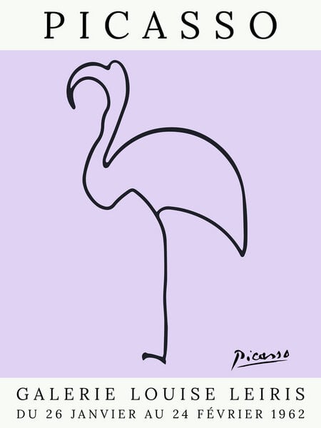 Photocircle Poster / Leinwandbild - Picasso Flamingo – lila von Photocircle