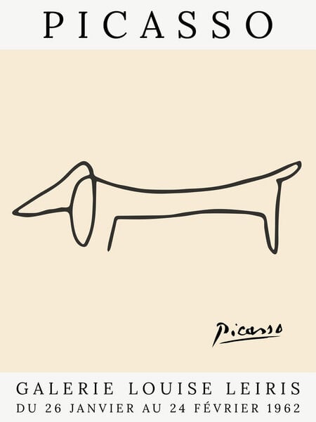 Photocircle Poster / Leinwandbild - Picasso Hund – beige von Photocircle