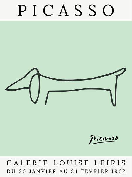 Photocircle Poster / Leinwandbild - Picasso Hund – grün von Photocircle