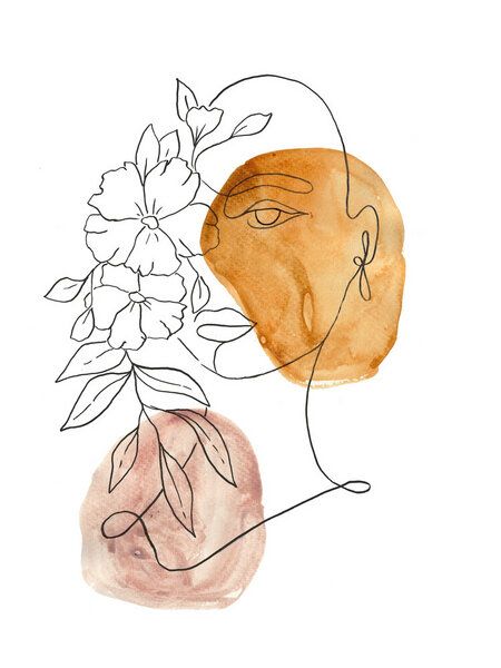 Photocircle Poster / Leinwandbild - Scandi Woman with Flowers von Photocircle