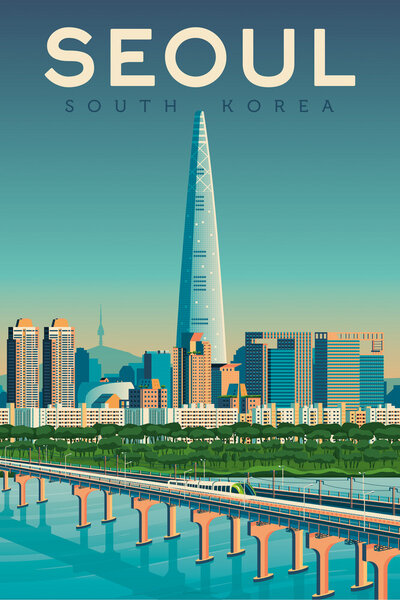 Photocircle Poster / Leinwandbild - Seoul Vintage Travel Wandbild von Photocircle