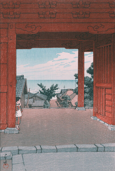 Photocircle Poster / Leinwandbild - Tamon Temple At Hamahagi In Boshu by Hasui Kawase von Photocircle