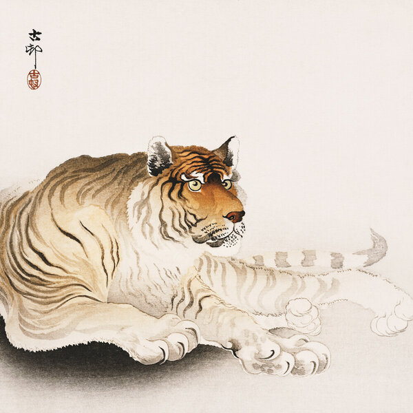 Photocircle Poster / Leinwandbild - Tiger von Ohara Koson von Photocircle