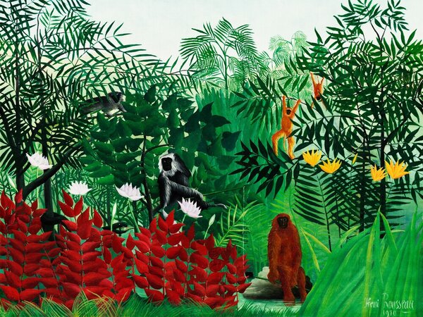 Photocircle Poster / Leinwandbild - Tropenwald mit Affen von Henri Rousseau von Photocircle