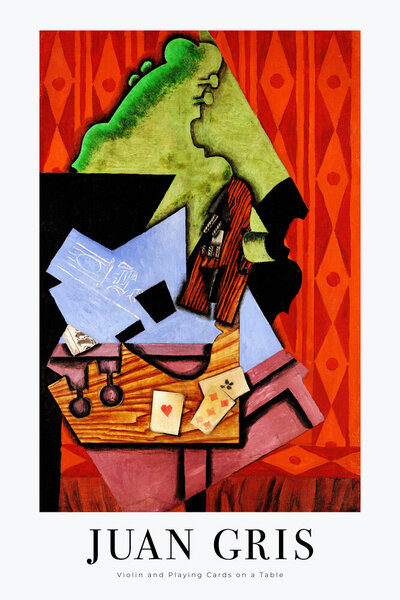 Photocircle Poster / Leinwandbild - Violin and Playing Cards on the Table by Juan Gris von Photocircle