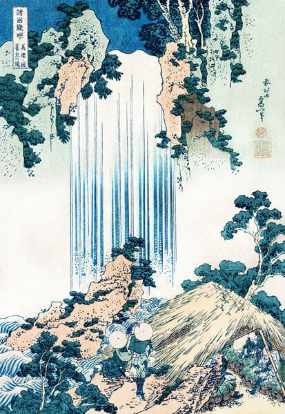 Photocircle Poster / Leinwandbild - Yoro Waterfall in Mino Province by Katsushika Hokusai von Photocircle