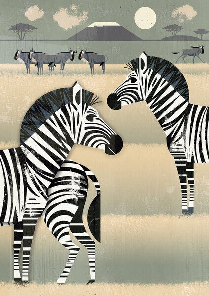 Photocircle Poster / Leinwandbild - Zebras von Photocircle