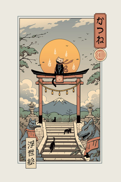 Photocircle Poster / Wandbild / Leinwand / Deko - Catsune Inari von Photocircle