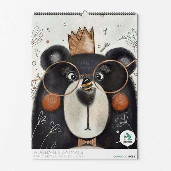 Photocircle Süße Tiere Kalender 2026 / Wandkalender fürs Kinderzimmer mit süßen, fantasievollen Illustrationen von Photocircle