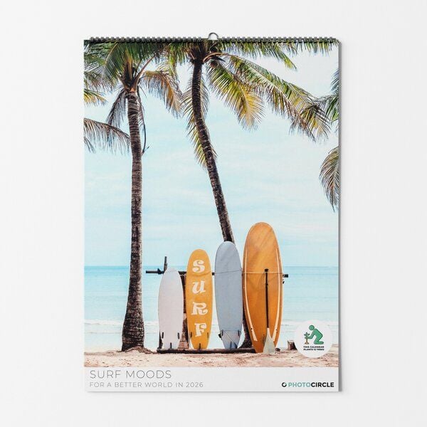 Photocircle Surf Moods Kalender 2026 / Nachhaltiger Surf-Fotokalender von Photocircle