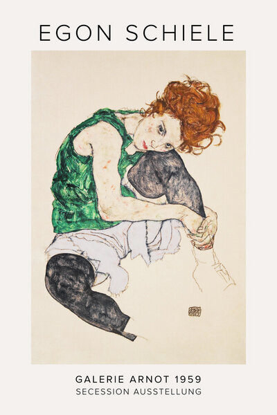 Photocircle Wandbild / Kunstdruck / Poster / Leinwand - Egon Schiele: Sitzende Frau mit gebeugten Knien von Photocircle