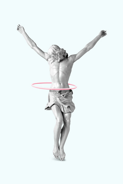 Photocircle Wandbild / Kunstdruck / Poster / Leinwand - Hula Hoop Jesus von Photocircle