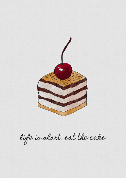 Photocircle Wandbild / Kunstdruck / Poster / Leinwand - Life Is Short Eat The Cake von Photocircle