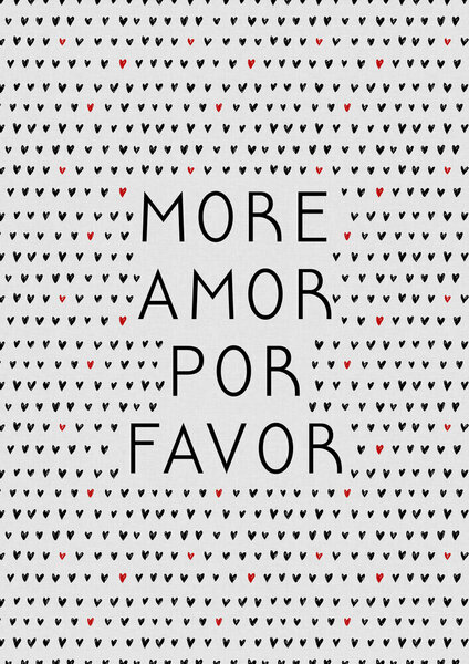 Photocircle Wandbild / Kunstdruck / Poster / Leinwand - More Amor Por Favor Black and Red von Photocircle