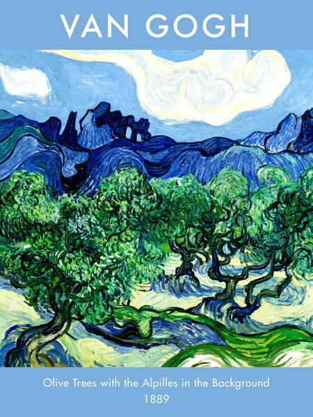 Photocircle Wandbild / Kunstdruck / Poster / Leinwand - Vincent van Gogh: Olivenbäume mit den Alpilles im Hintergrund von Photocircle