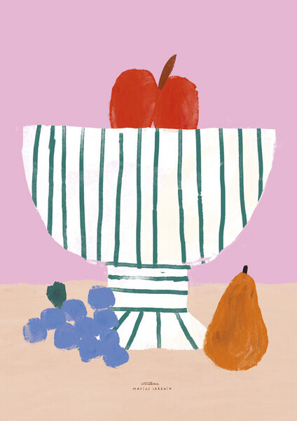 Photocircle Wandbild / Poster / Leinwand  - Colourful print with bowl of fruit von Photocircle