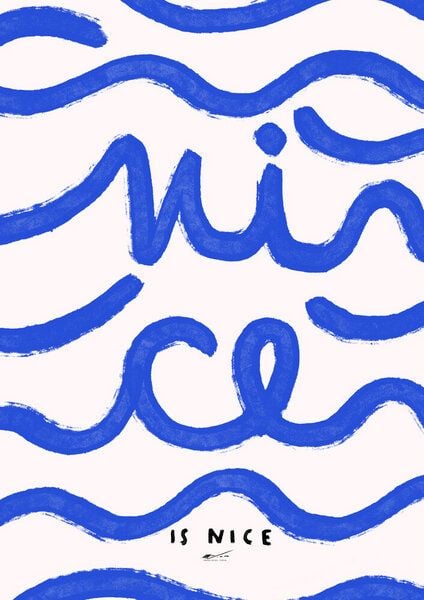 Photocircle Wandbild / Poster / Leinwand  - Wall art with waves forming the phrase Nice is Nice von Photocircle