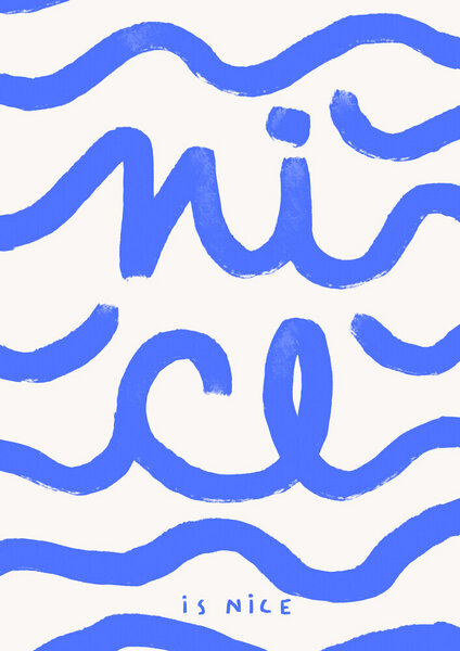 Photocircle Wandbild / Poster / Leinwand  - Wall art with waves forming the phrase Nice is Nice von Photocircle